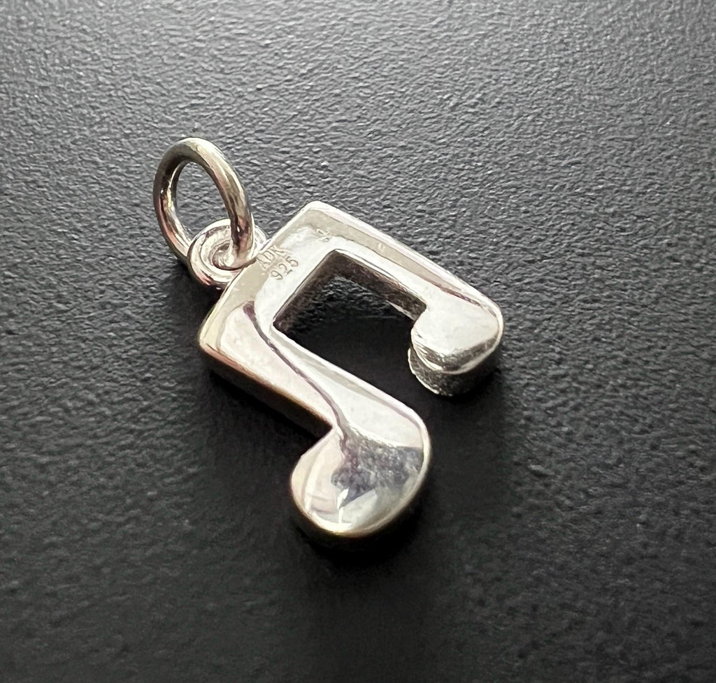Music note pendant 925 silver, 10 mm & 18 mm, 2 variants