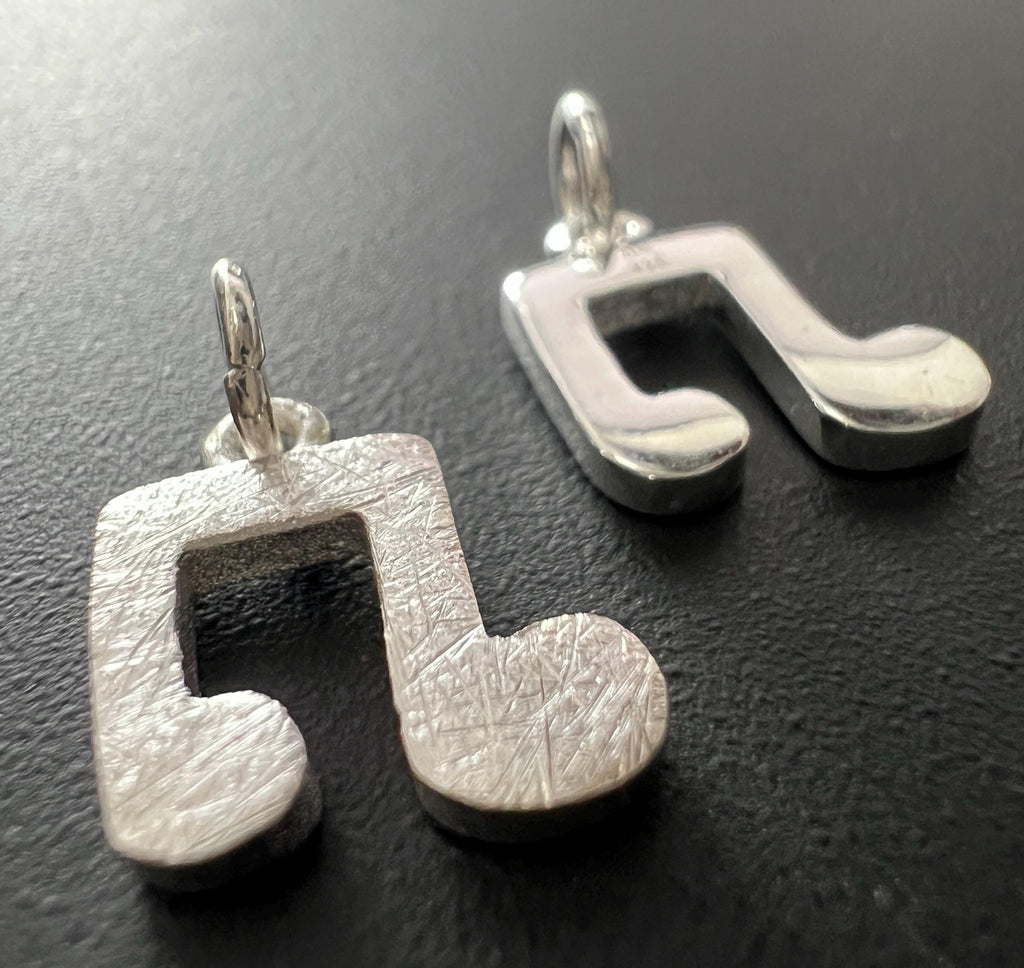 Music note pendant 925 silver, 10 mm & 18 mm, 2 variants