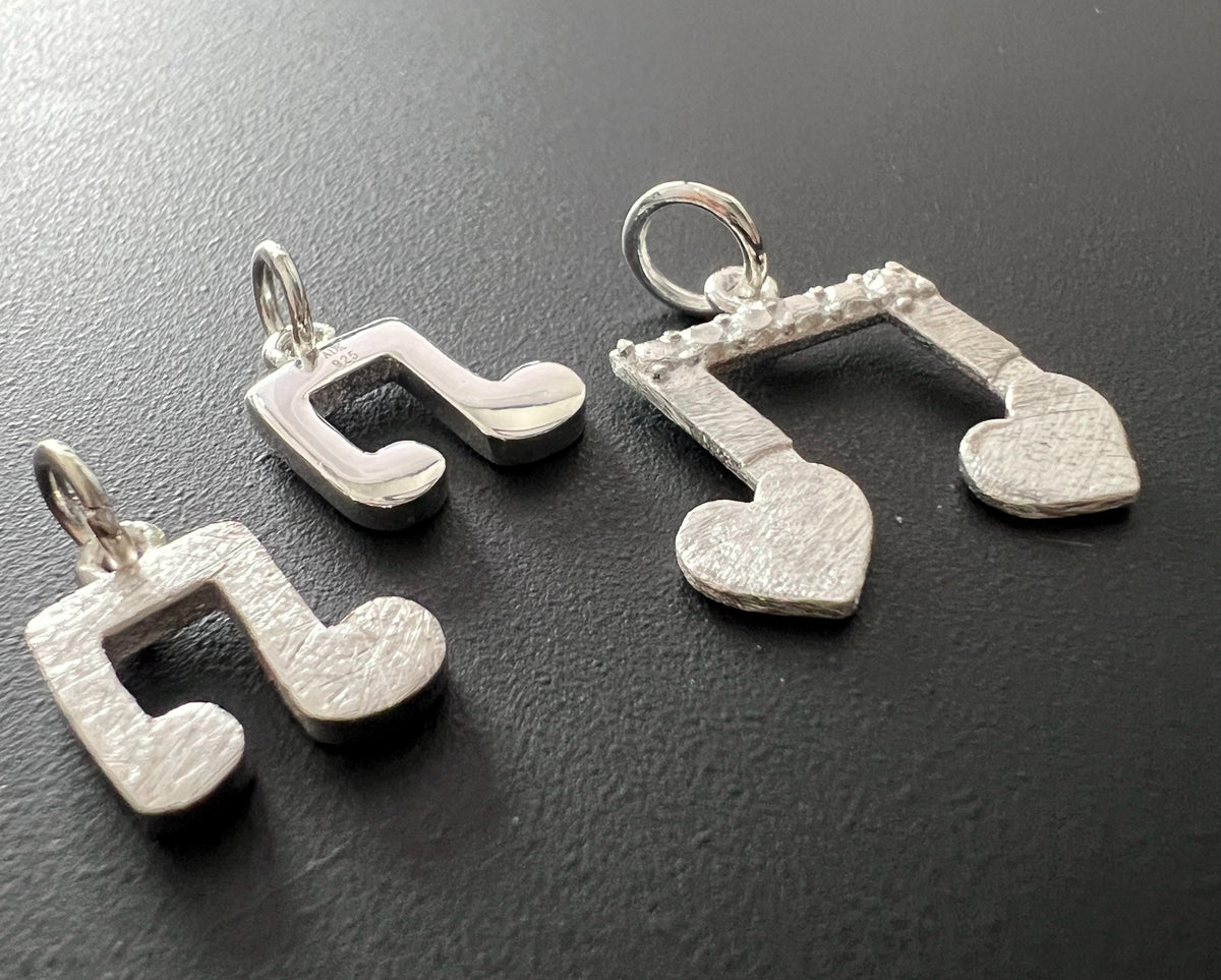 Noten Anhänger 925-Silber, 10 mm & 18 mm, 2 Varianten