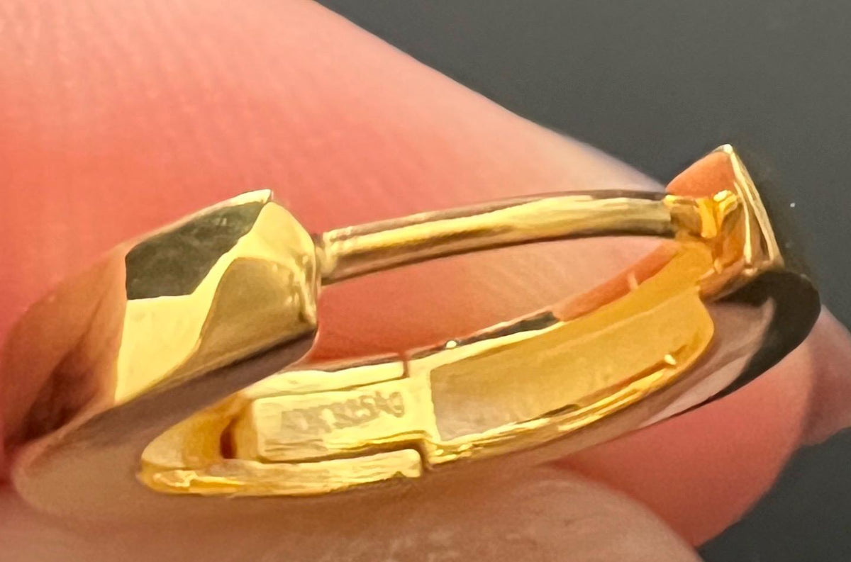 Creolen mit offener Öse 925-Silber oder vergoldet, 15 × 17 mm