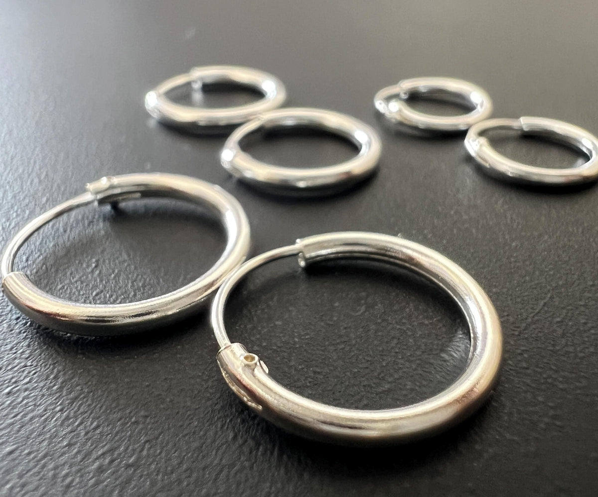 Creolen 925-Silber, extra klein, 10 – 14 mm