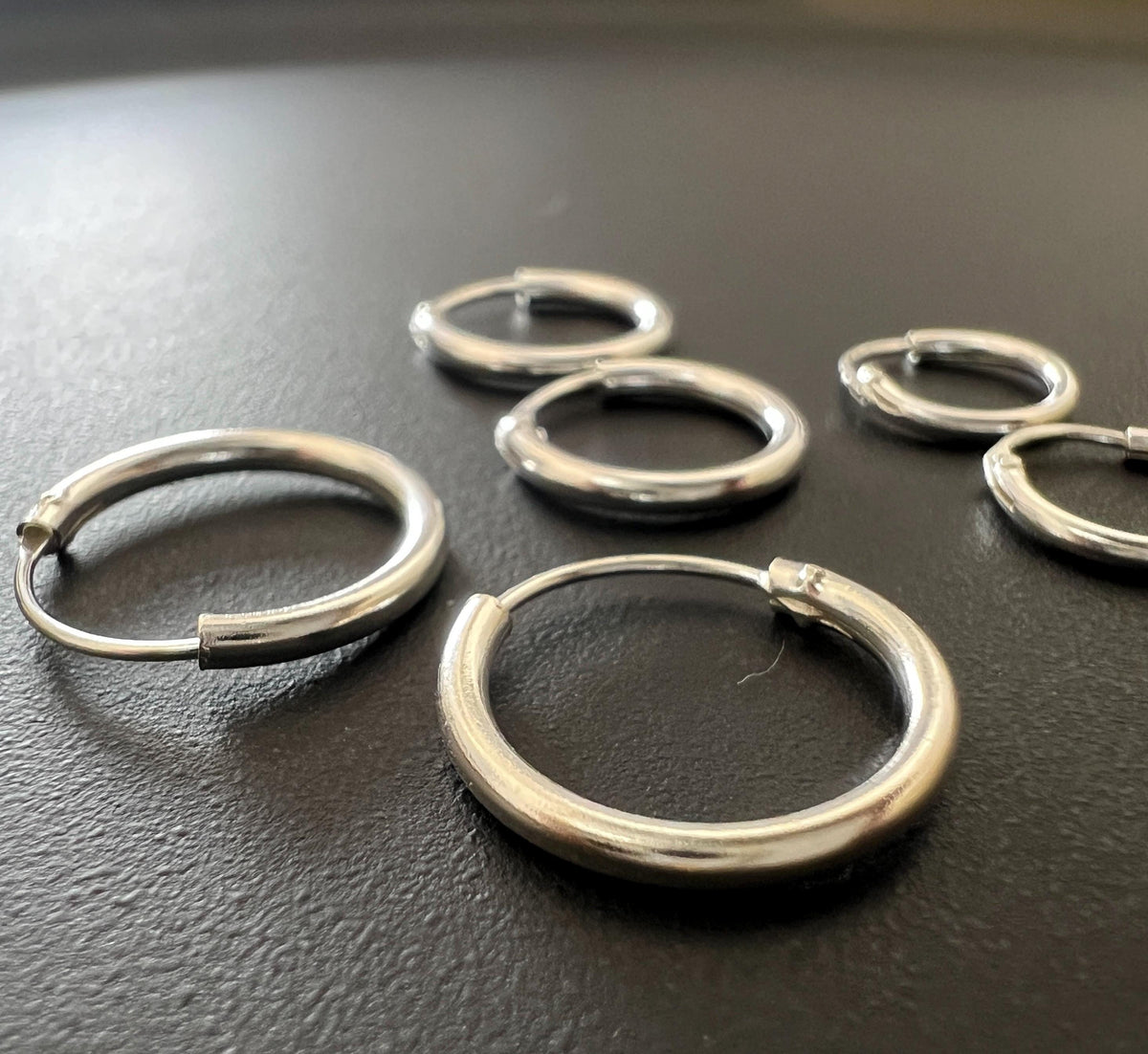 Creole earrings 925 sterling silver, extra small, 10 – 14 mm