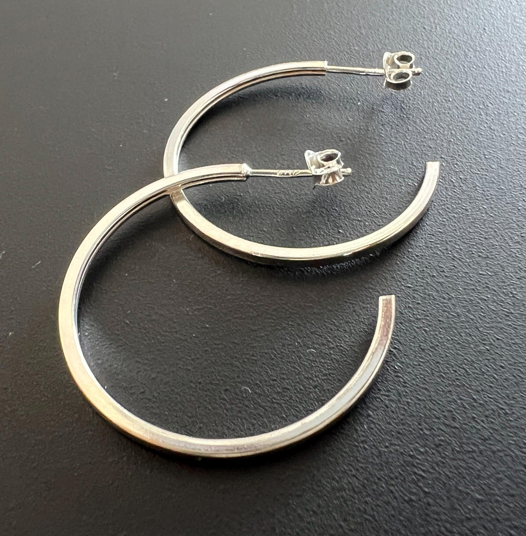 Creolen 925-Silber, offen, eckig, 30 mm | BX6