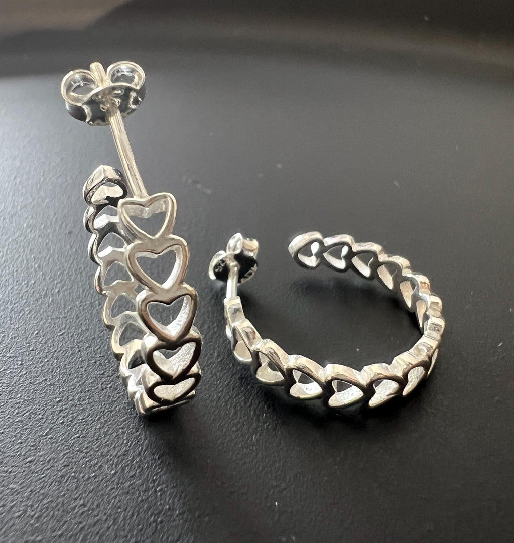 Creolen 925-Silber, offen, Herzen | BX7