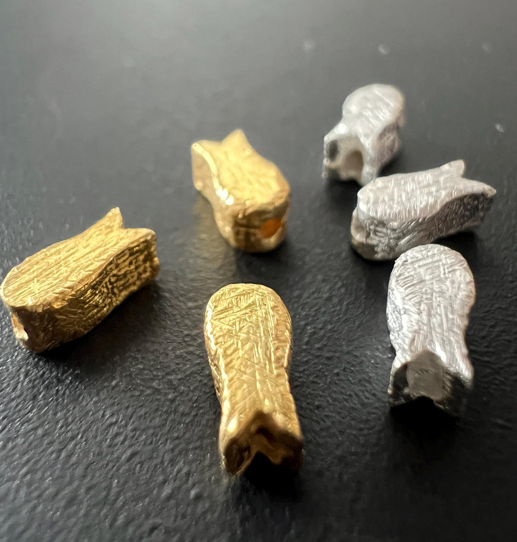 Fish pearl, 925 silver or gold-plated, brushed, 6 × 3 mm