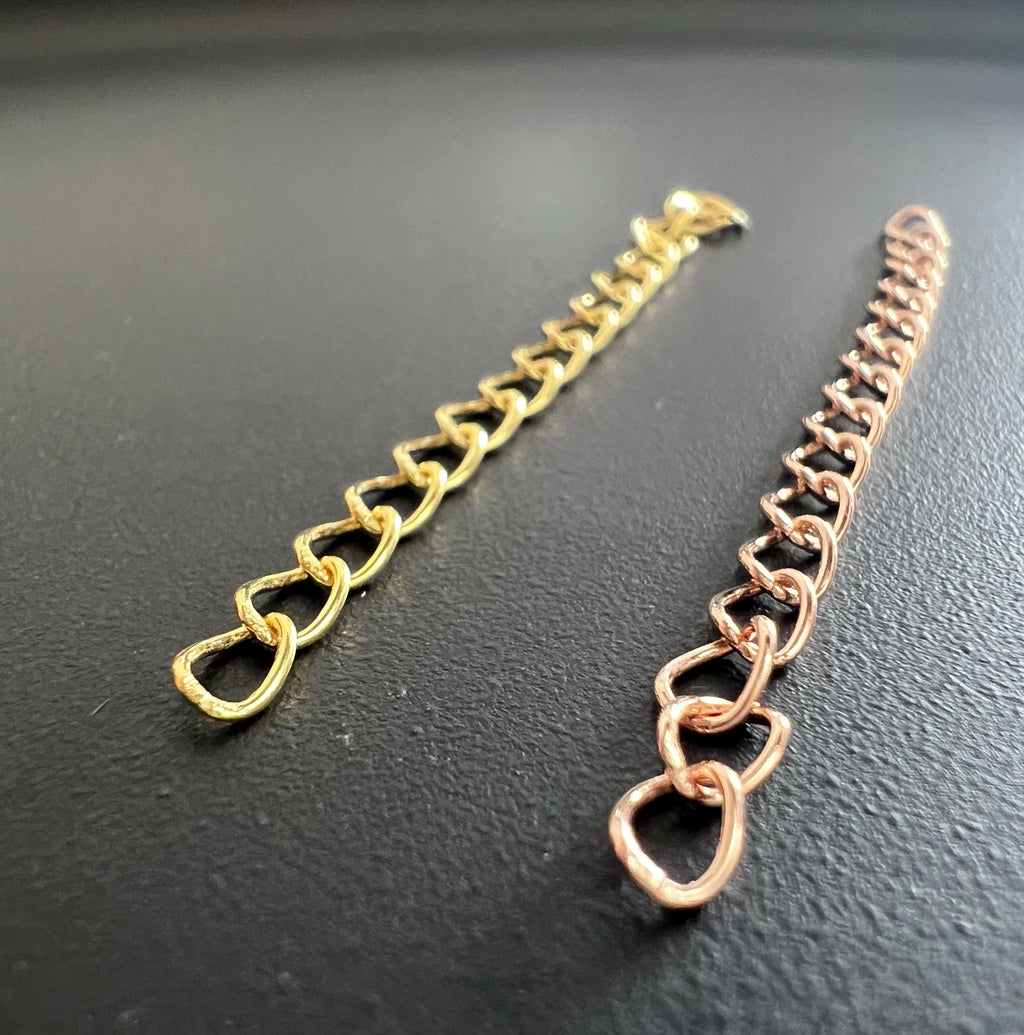 Verlängerungskettchen 925-Silber vergoldet & roségold, 5 cm
