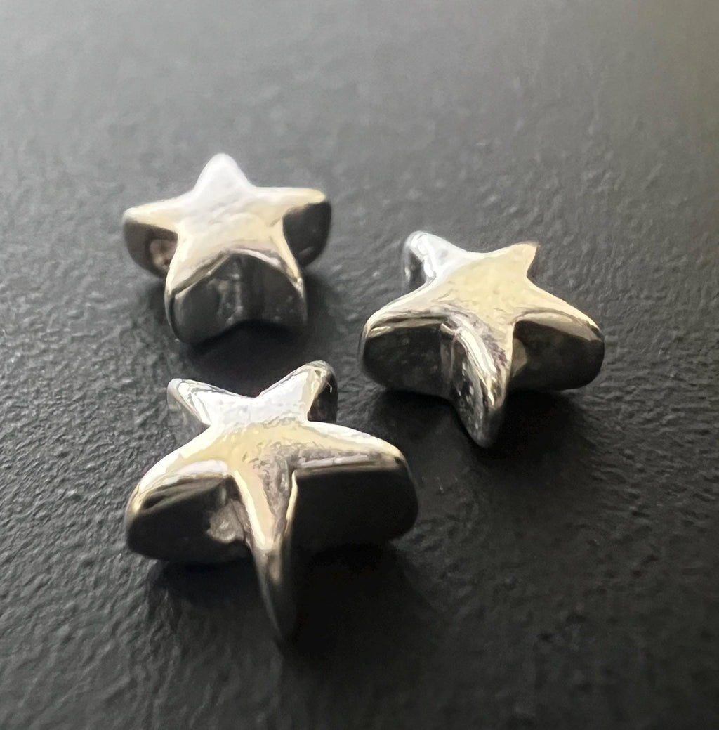 Stern, 925-Silber, glatt, 6 × 2,5 mm | B46