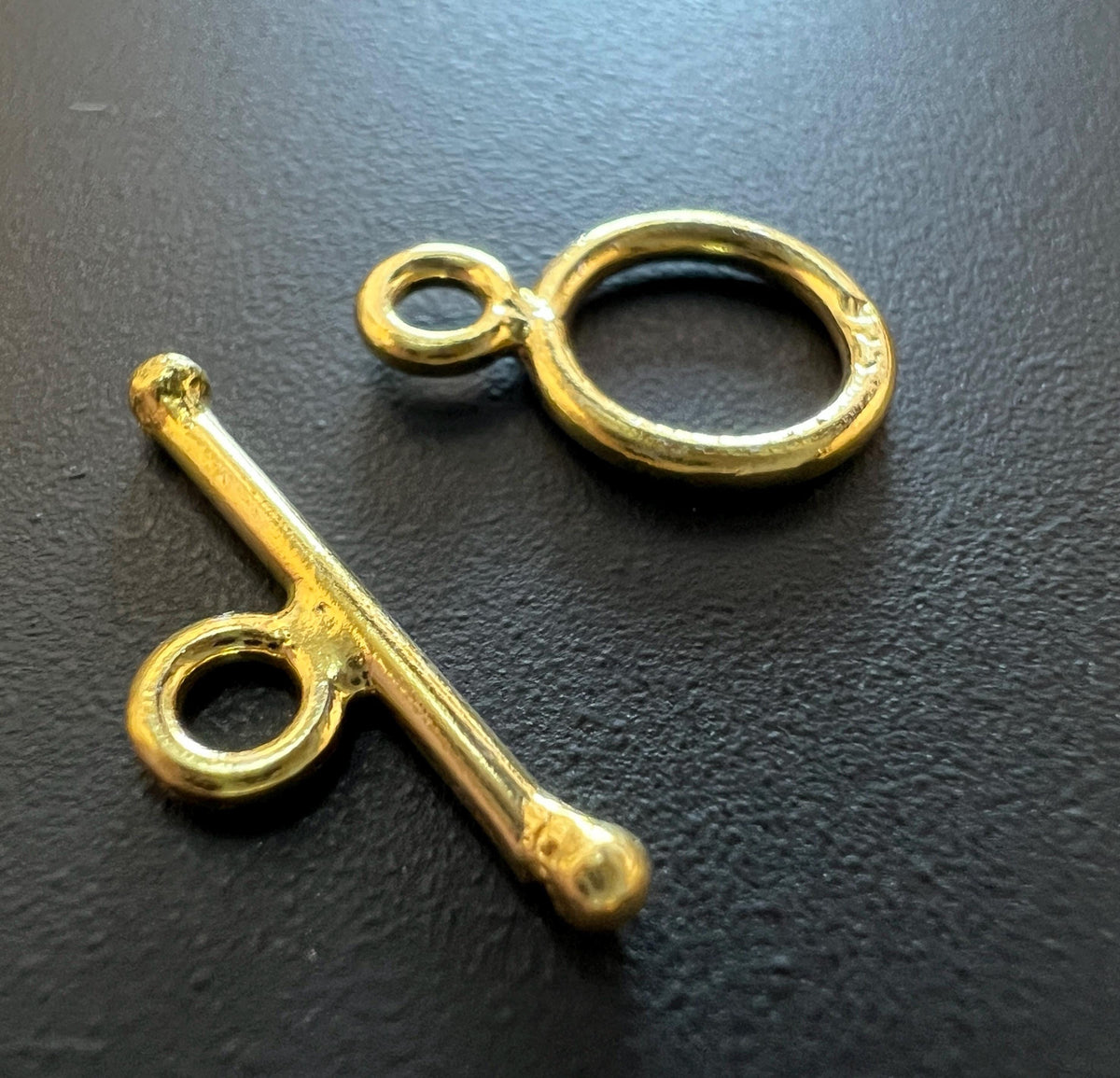 Knebel Verschluss vergoldetes 925-Silber, glatt, 8,5 mm / 10 mm