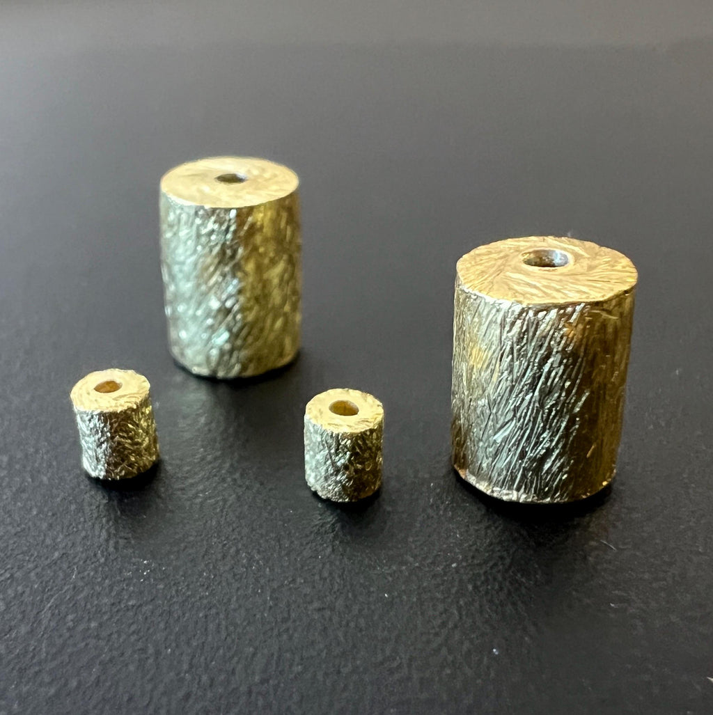 Cylinder / roller, gold-plated 925 sterling silver, 3 mm & 8 mm