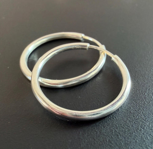 Hoop earrings, 925 sterling silver, closed, 10 – 70 mm