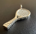 Tennis racket pendant 925 silver, 8 × 19 mm | T79