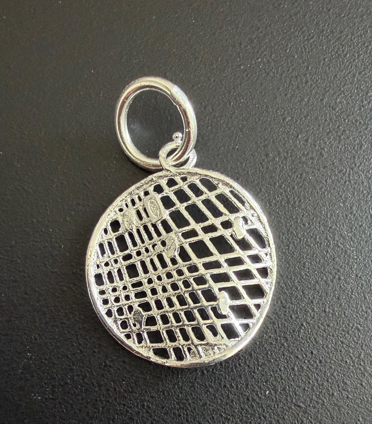 Anhänger rund, Gitter, 925-Silber, 16 mm | T60