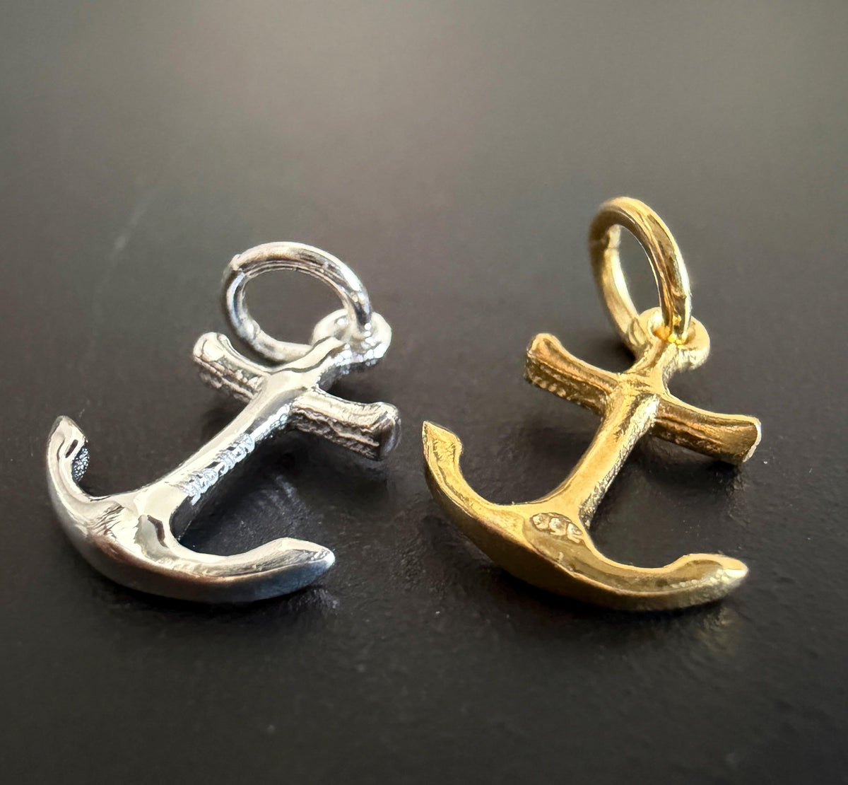 Anker Anhänger 925-Silber oder vergoldet, 10 × 13,5 mm