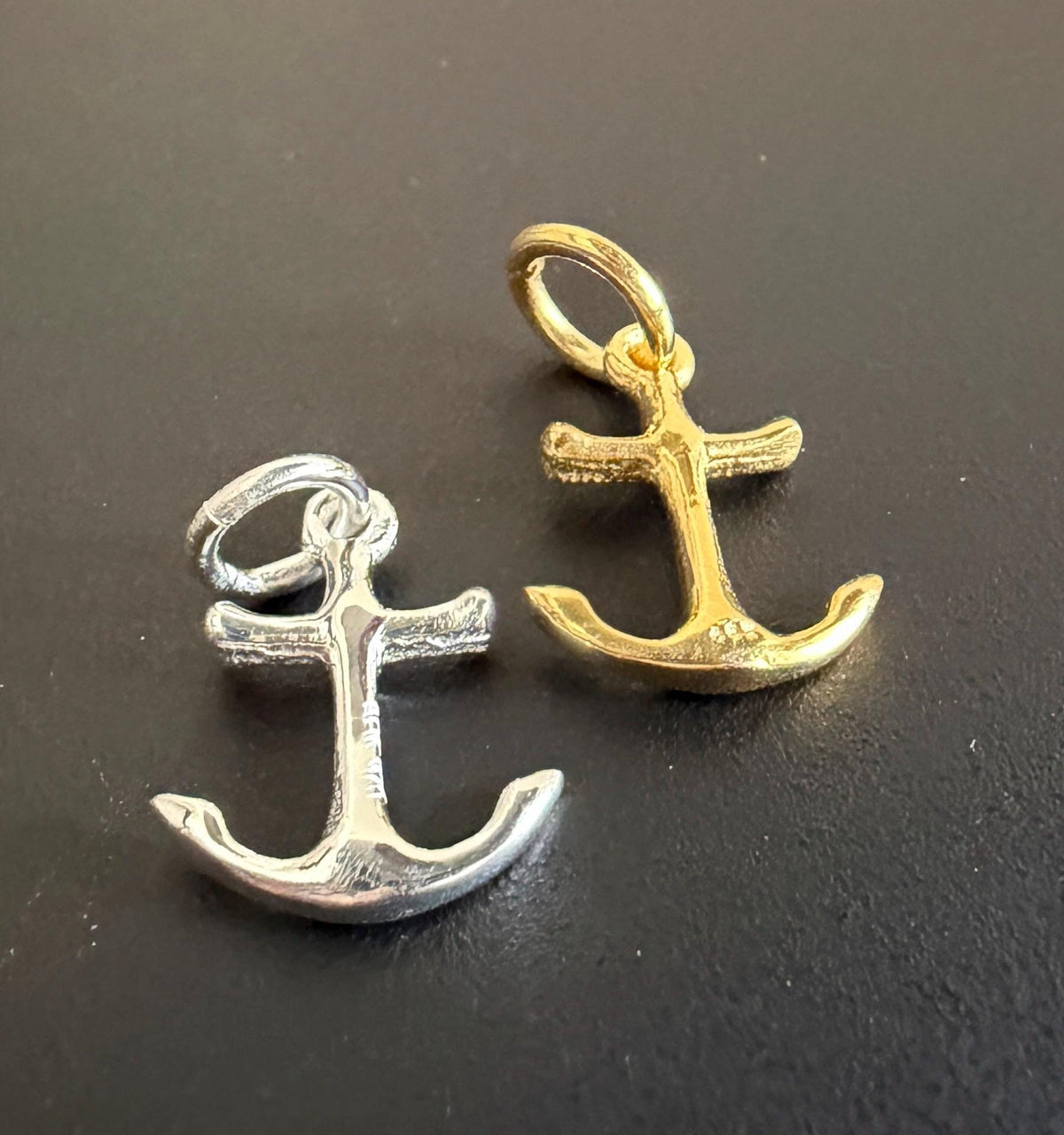 Anker Anhänger 925-Silber oder vergoldet, 10 × 13,5 mm