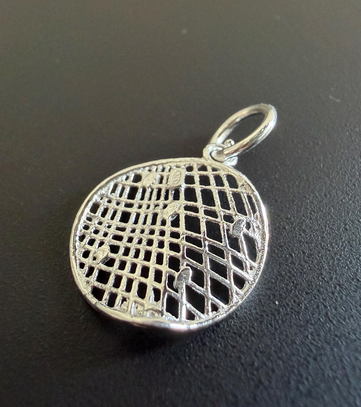 Anhänger rund, Gitter, 925-Silber, 16 mm | T60