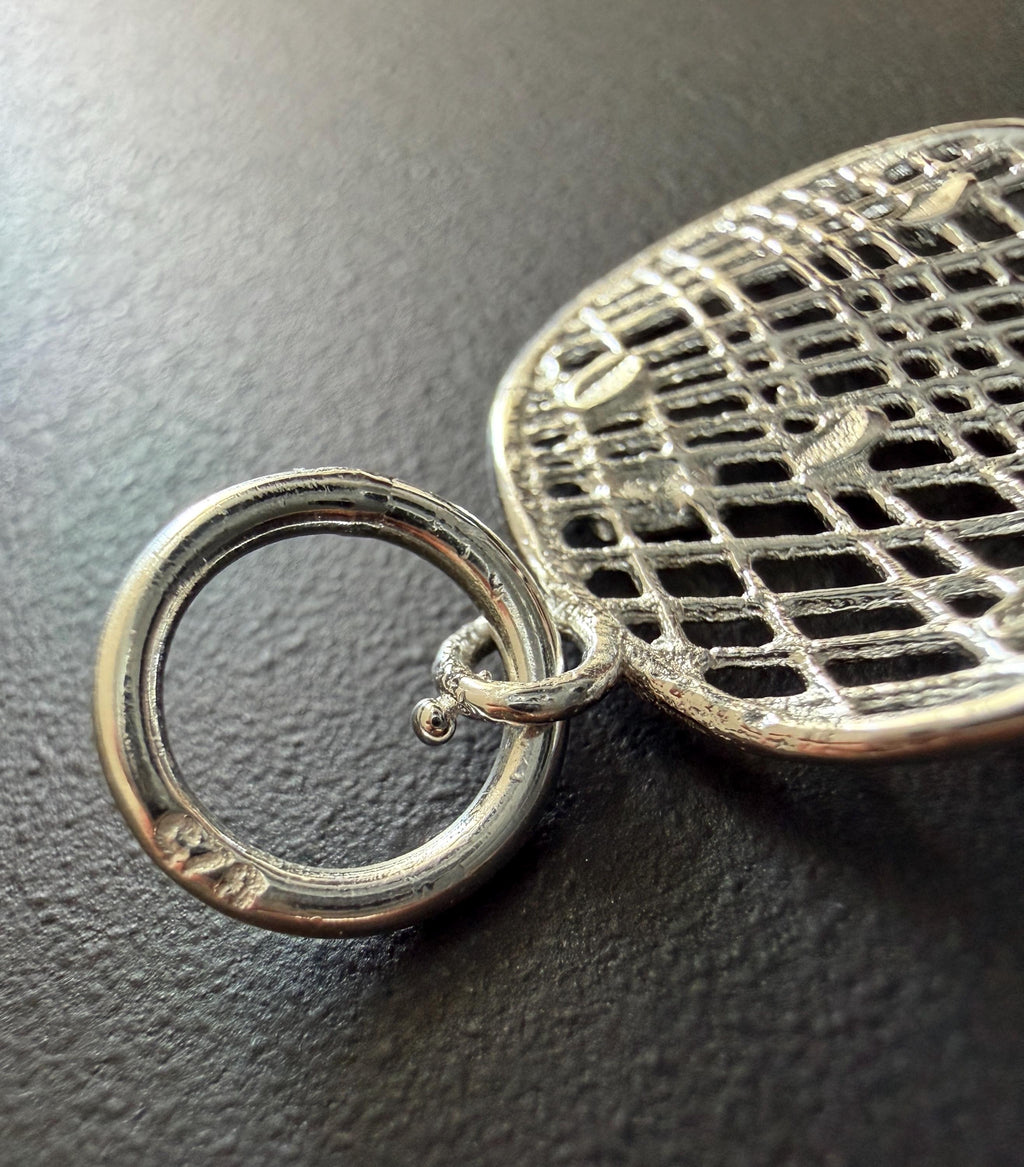 Anhänger rund, Gitter, 925-Silber, 16 mm | T60