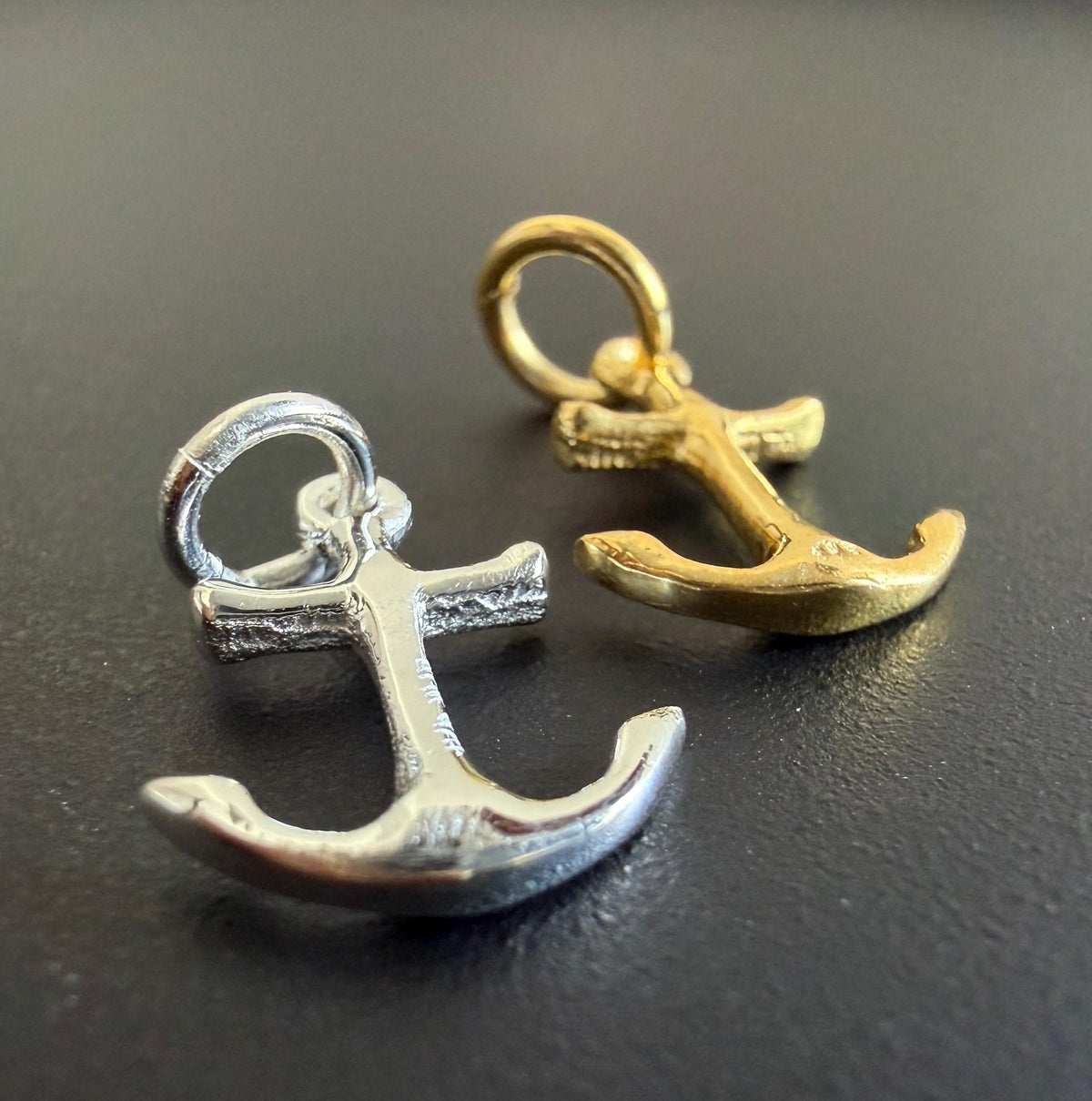 Anker Anhänger 925-Silber oder vergoldet, 10 × 13,5 mm