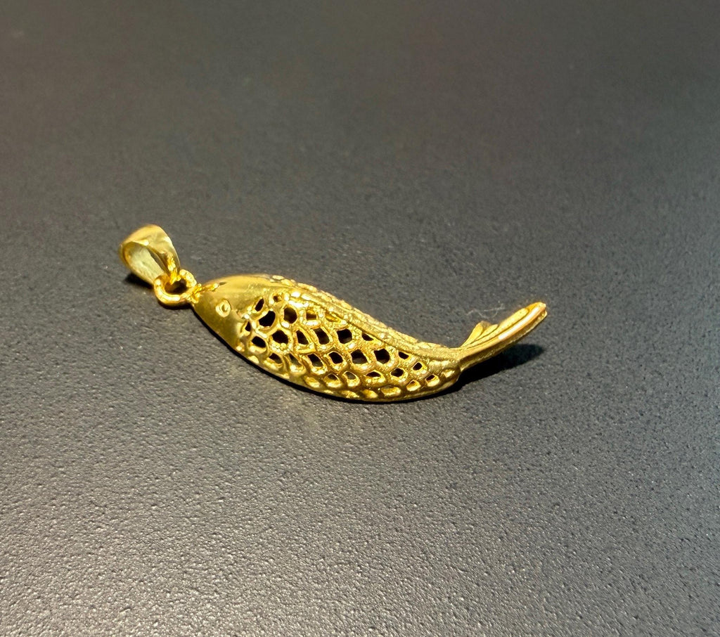 Fisch Anhänger vergoldetes 925-Silber, 30 mm | U4