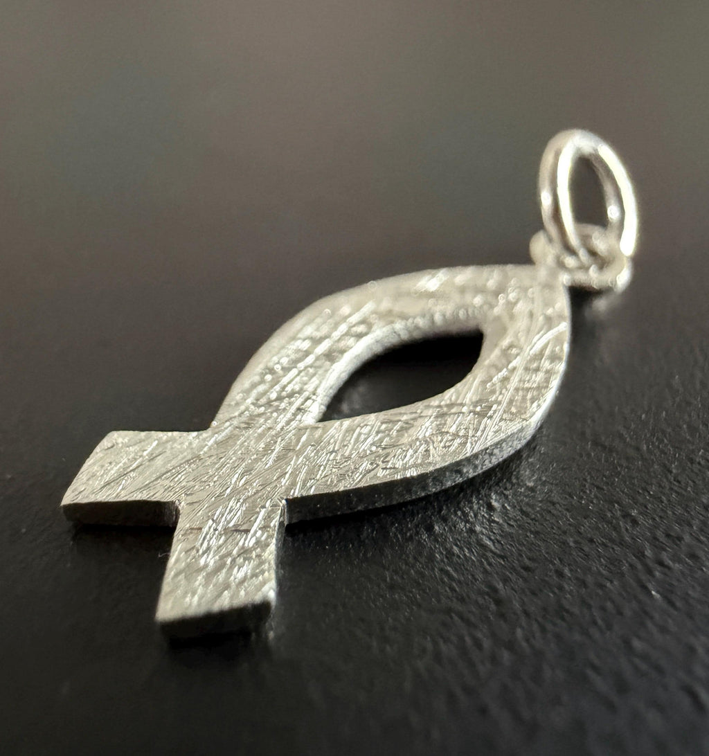 Ichthys Fisch Anhänger 925-Silber, 20 × 8 mm | U8