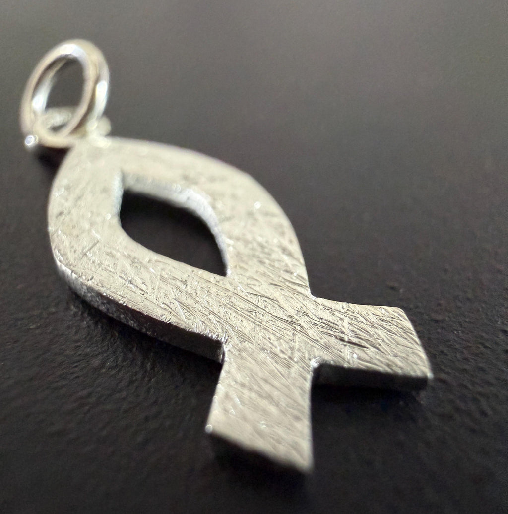 Ichthys Fisch Anhänger 925-Silber, 20 × 8 mm | U8