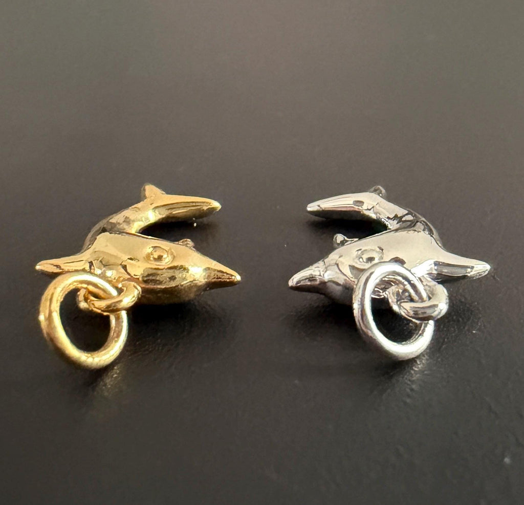 Dolphin pendant 925 silver or gold-plated, 11 × 14 mm