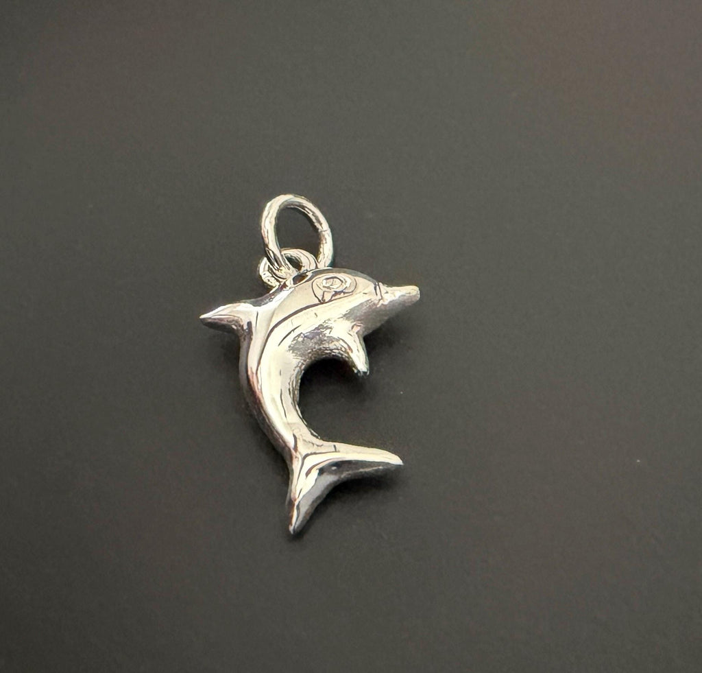 Dolphin pendant 925 silver or gold-plated, 11 × 14 mm