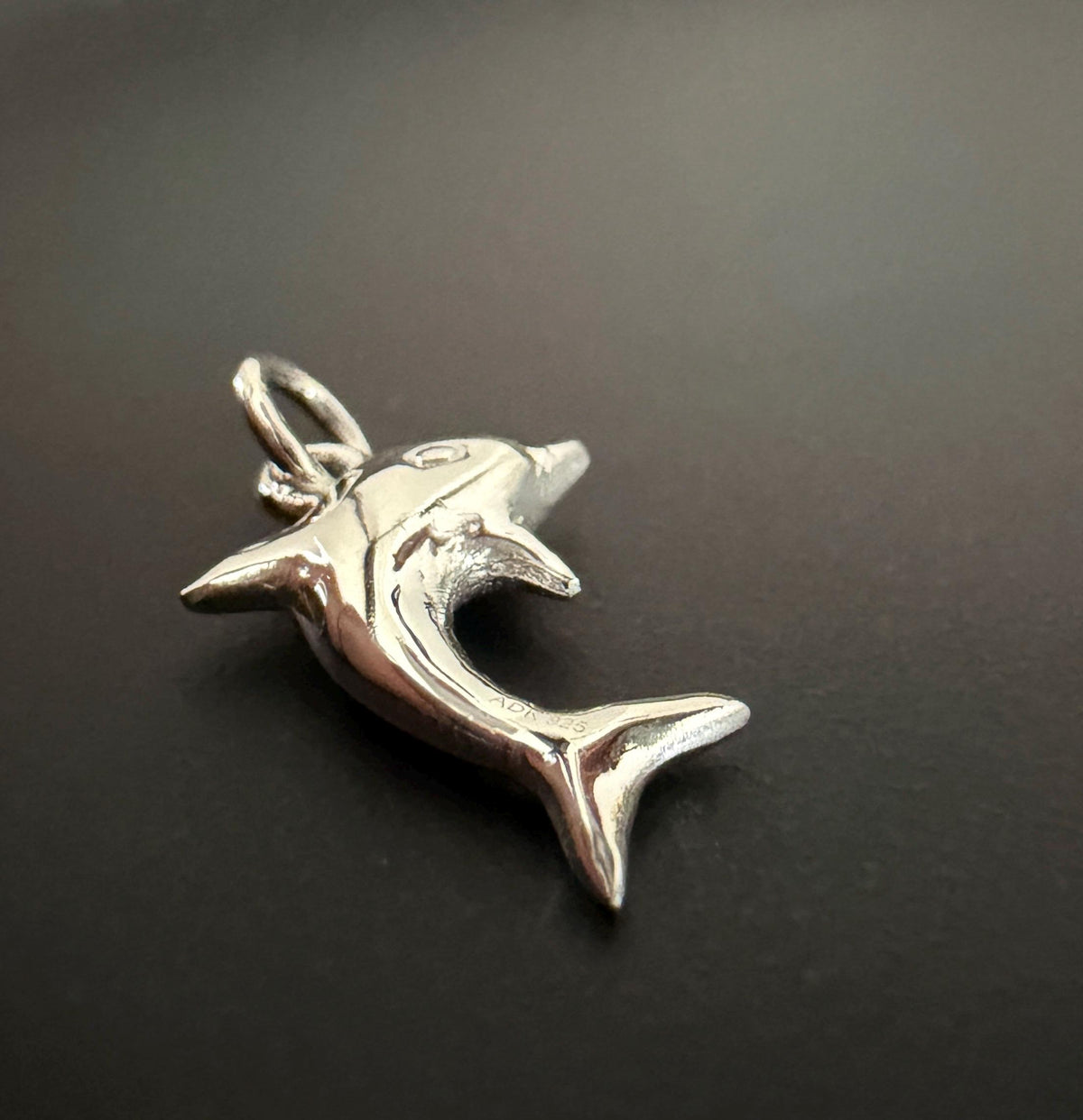 Dolphin pendant 925 silver or gold-plated, 11 × 14 mm