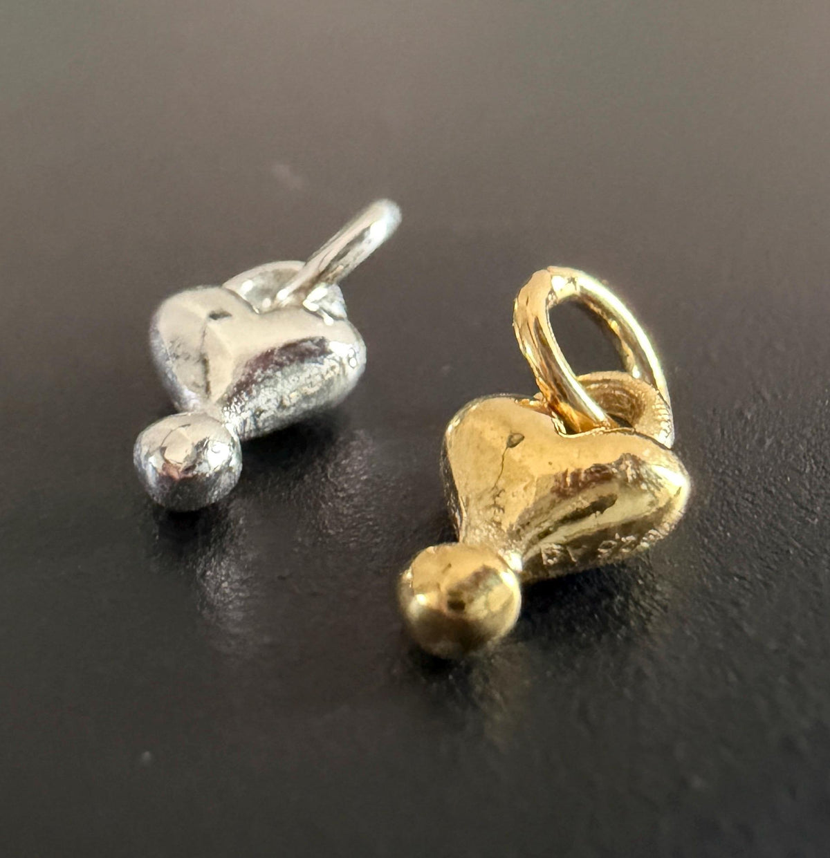 Herz Anhänger 925-Silber oder vergoldet, 10 × 6 mm