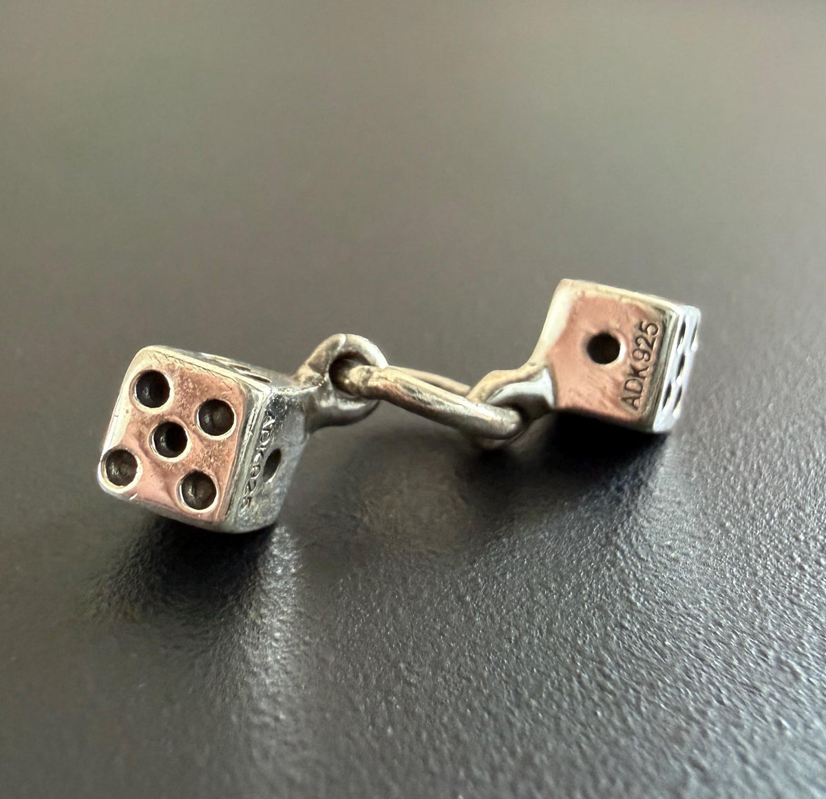 Würfel Anhänger 925-Silber, geschwärzt, 5 × 5 mm | U26