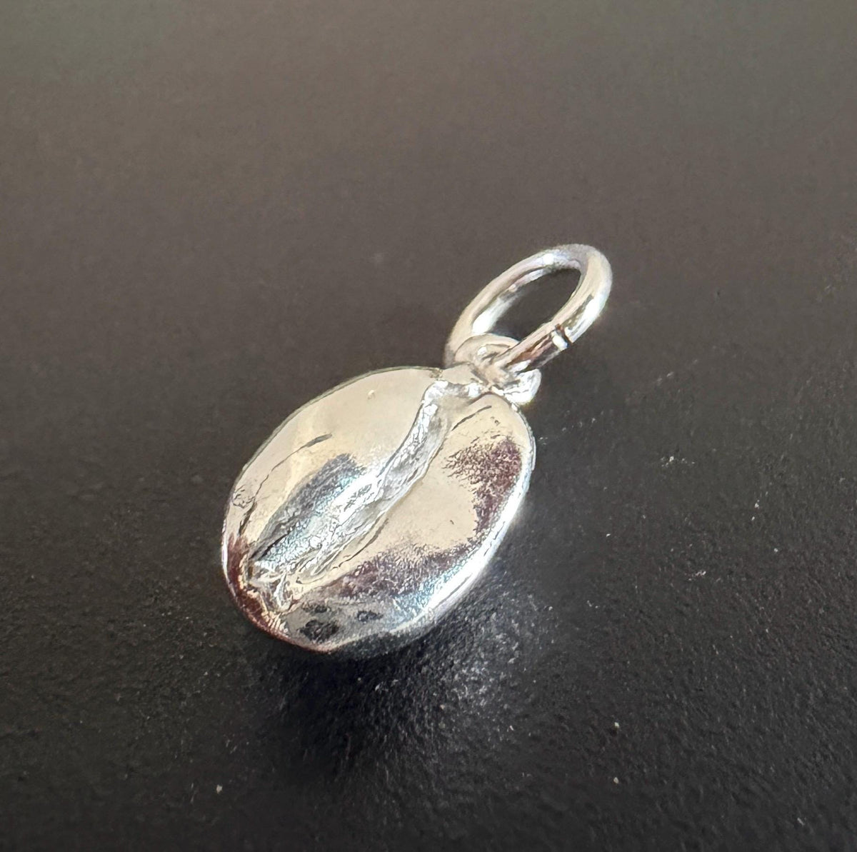 Kaffeebohne Anhänger 925-Silber, 13 × 7 mm | U25