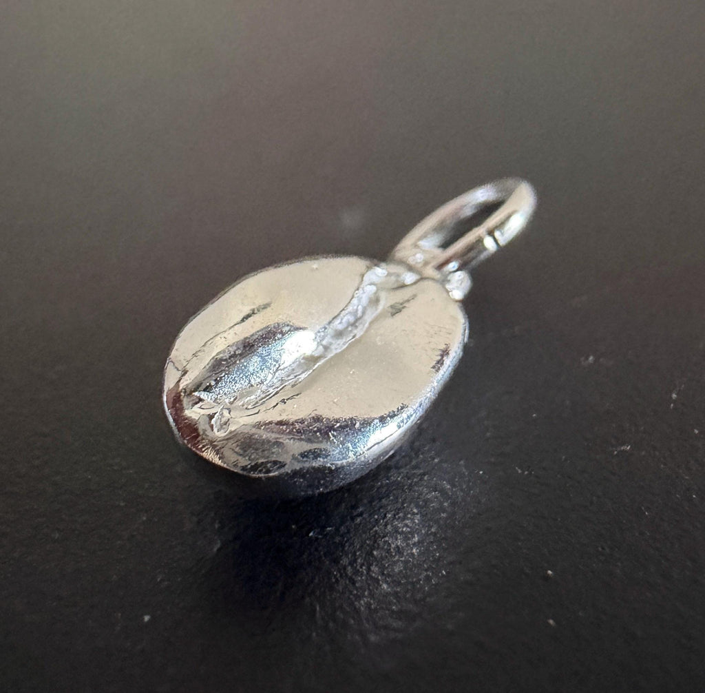Kaffeebohne Anhänger 925-Silber, 13 × 7 mm | U25