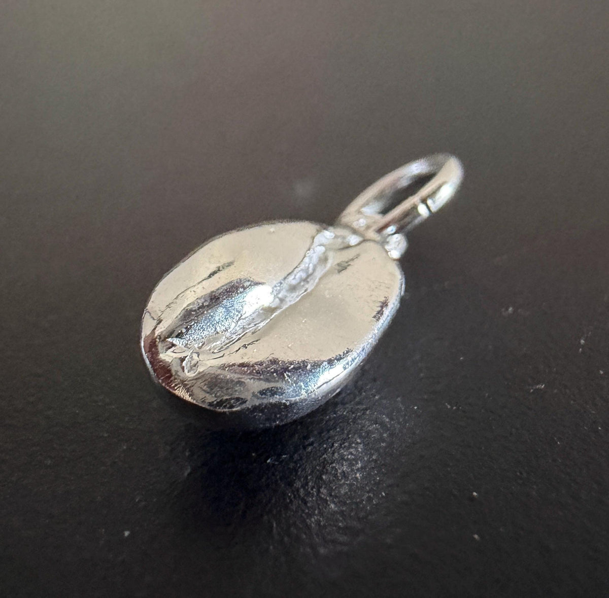 Kaffeebohne Anhänger 925-Silber, 13 × 7 mm | U25