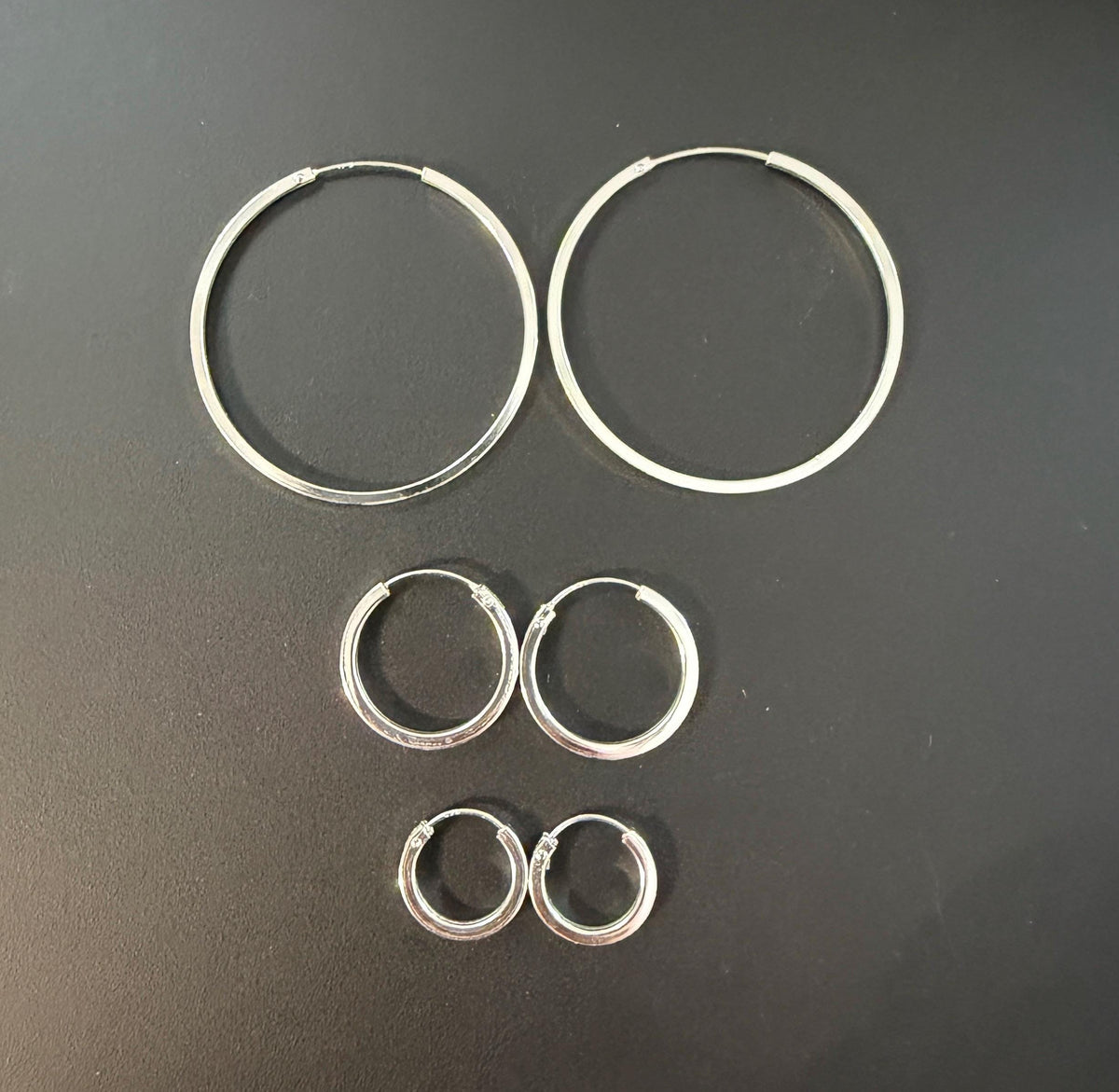Creolen 925-Silber, eckig, geschlossen, 14 – 40 mm