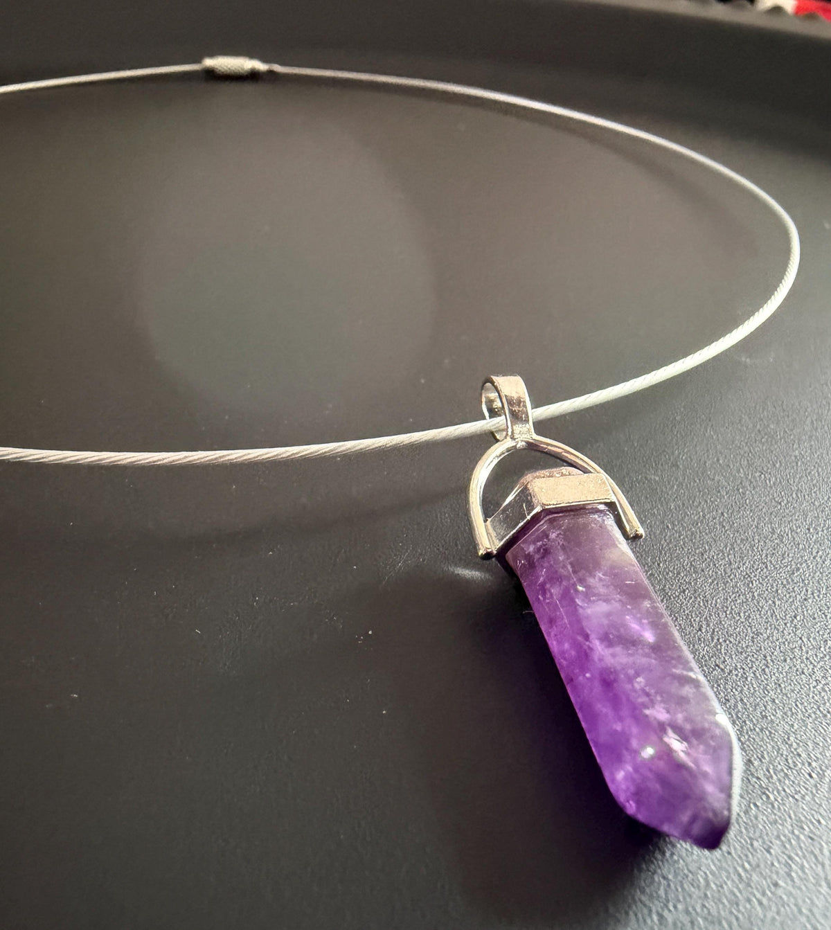Amethyst Anhänger, Stift / Energiespitze | ST2