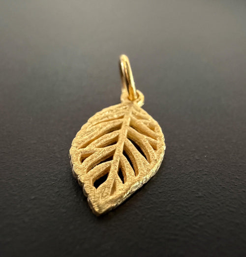 Leaf pendant, 925 silver, gold-plated | U6