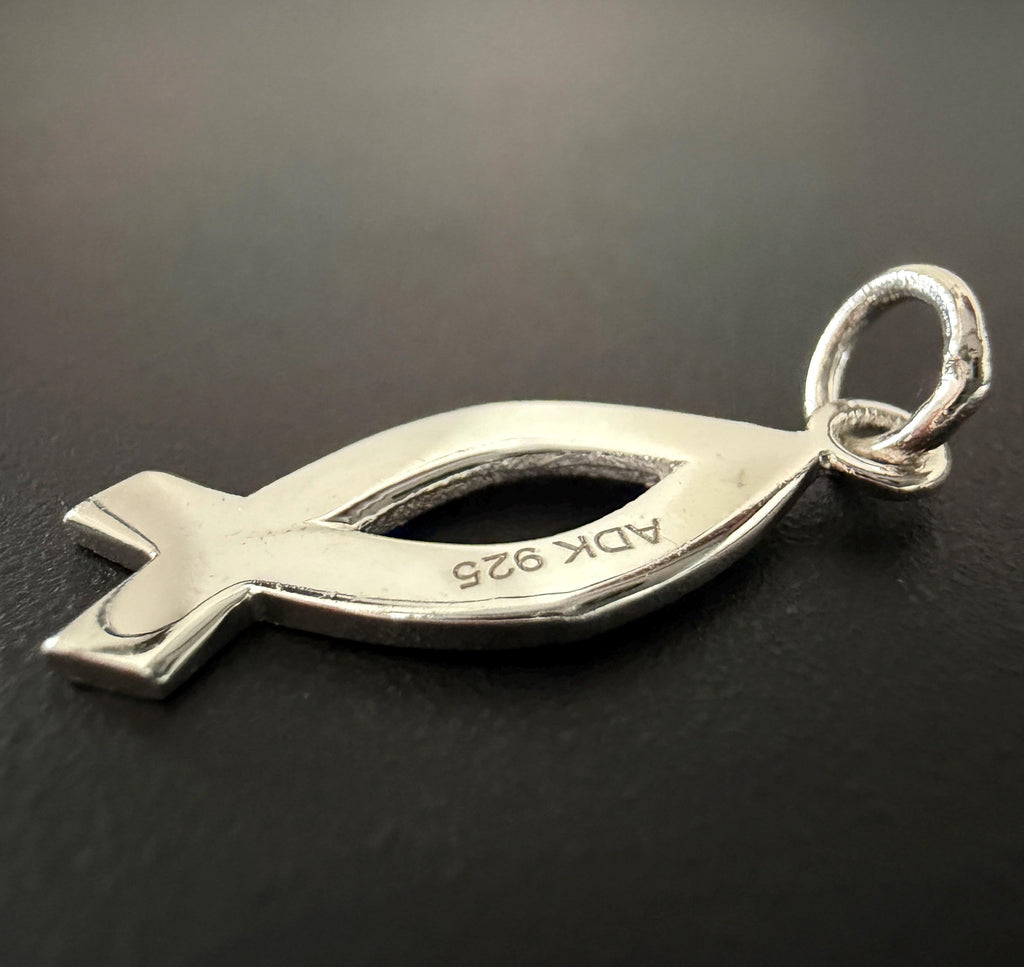 Ichthys Fisch Anhänger 925-Silber, 20 × 8 mm | U8