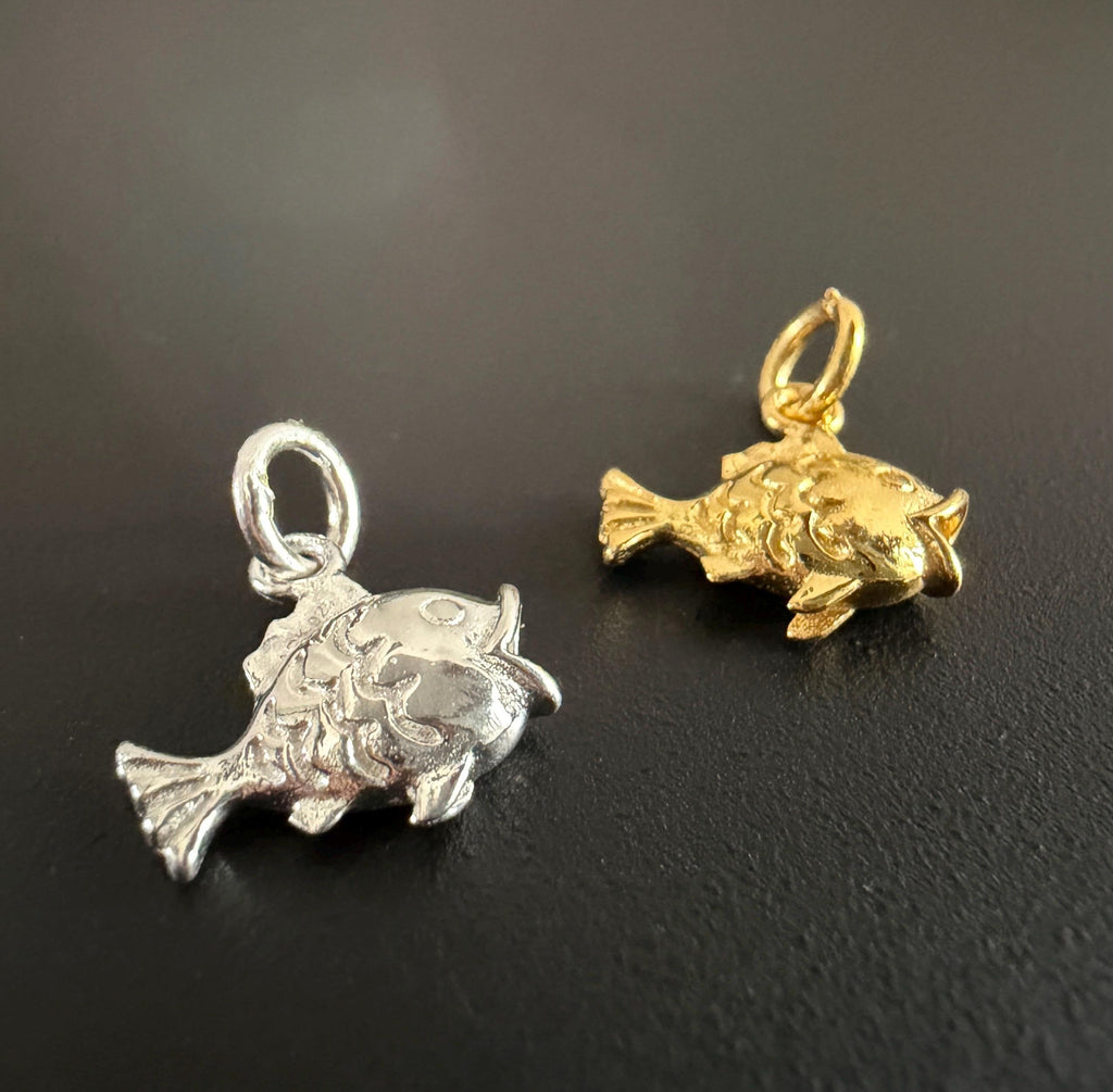 Fisch Anhänger 925-Silber oder vergoldet, 11 × 11 mm | U9 / U10