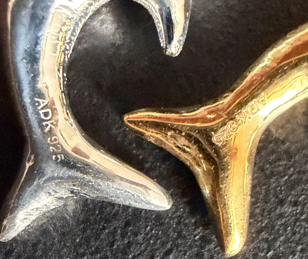Dolphin pendant 925 silver or gold-plated, 11 × 14 mm