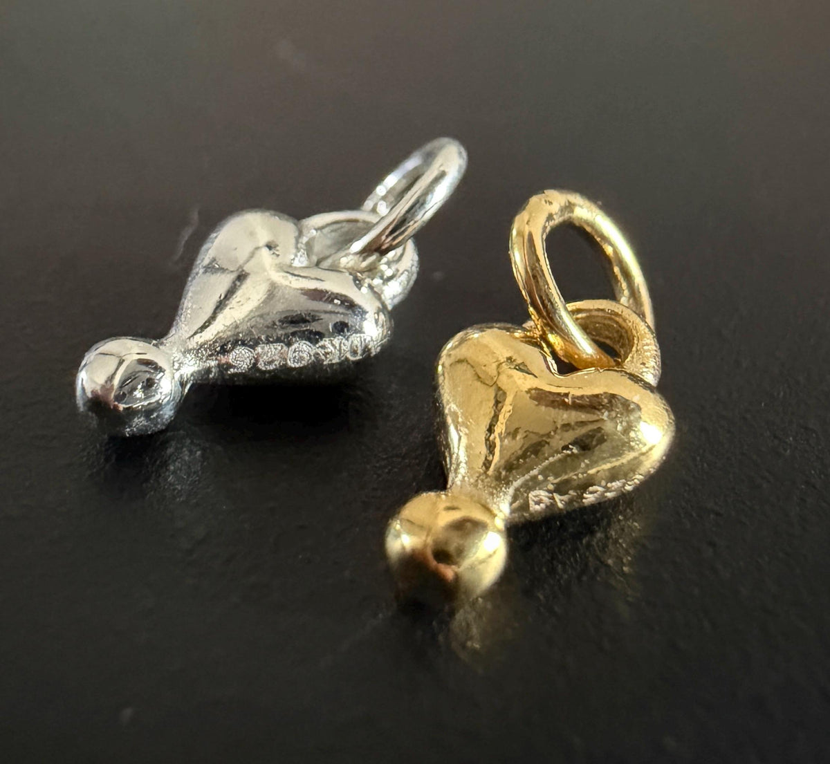 Herz Anhänger 925-Silber oder vergoldet, 10 × 6 mm