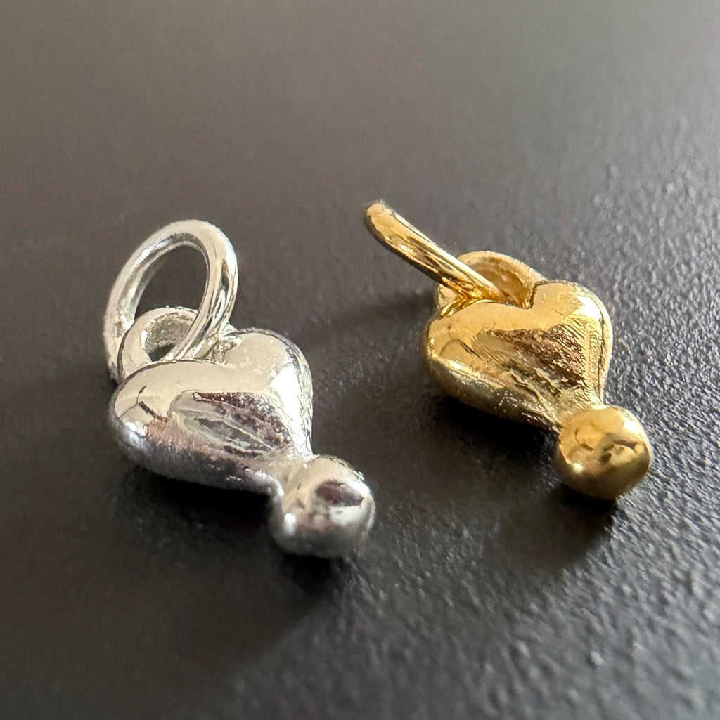 Heart pendant, 925 silver or gold-plated, 10 × 6 mm