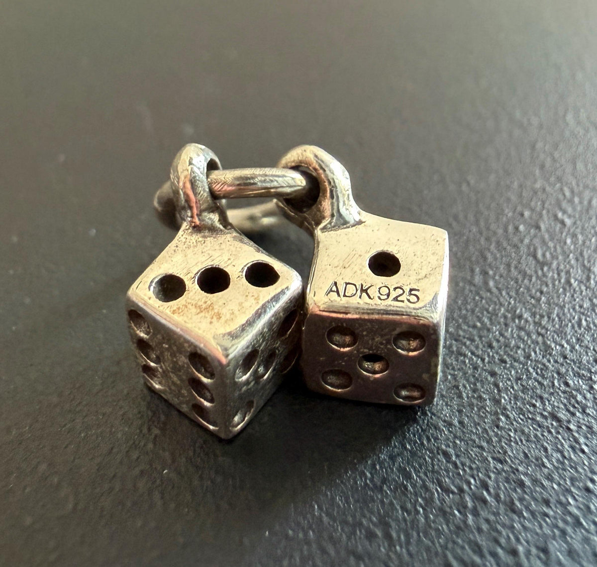 Würfel Anhänger 925-Silber, geschwärzt, 5 × 5 mm | U26