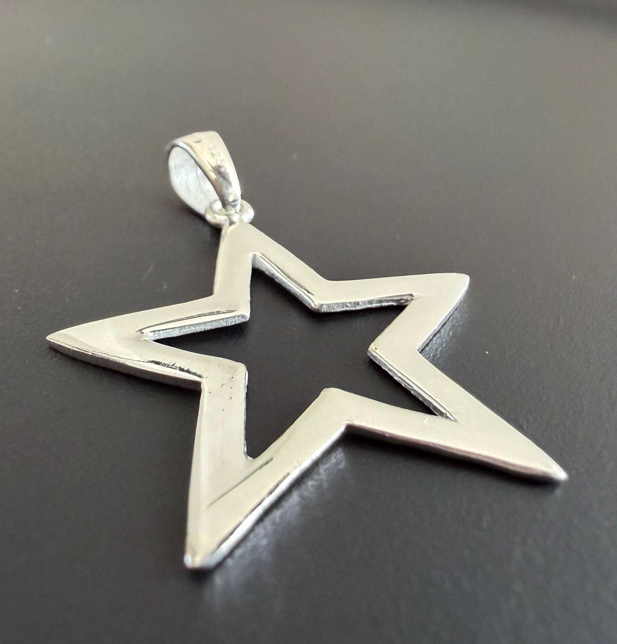 Stern Anhänger 925-Silber, gebürstet, 28 × 31 mm | U23
