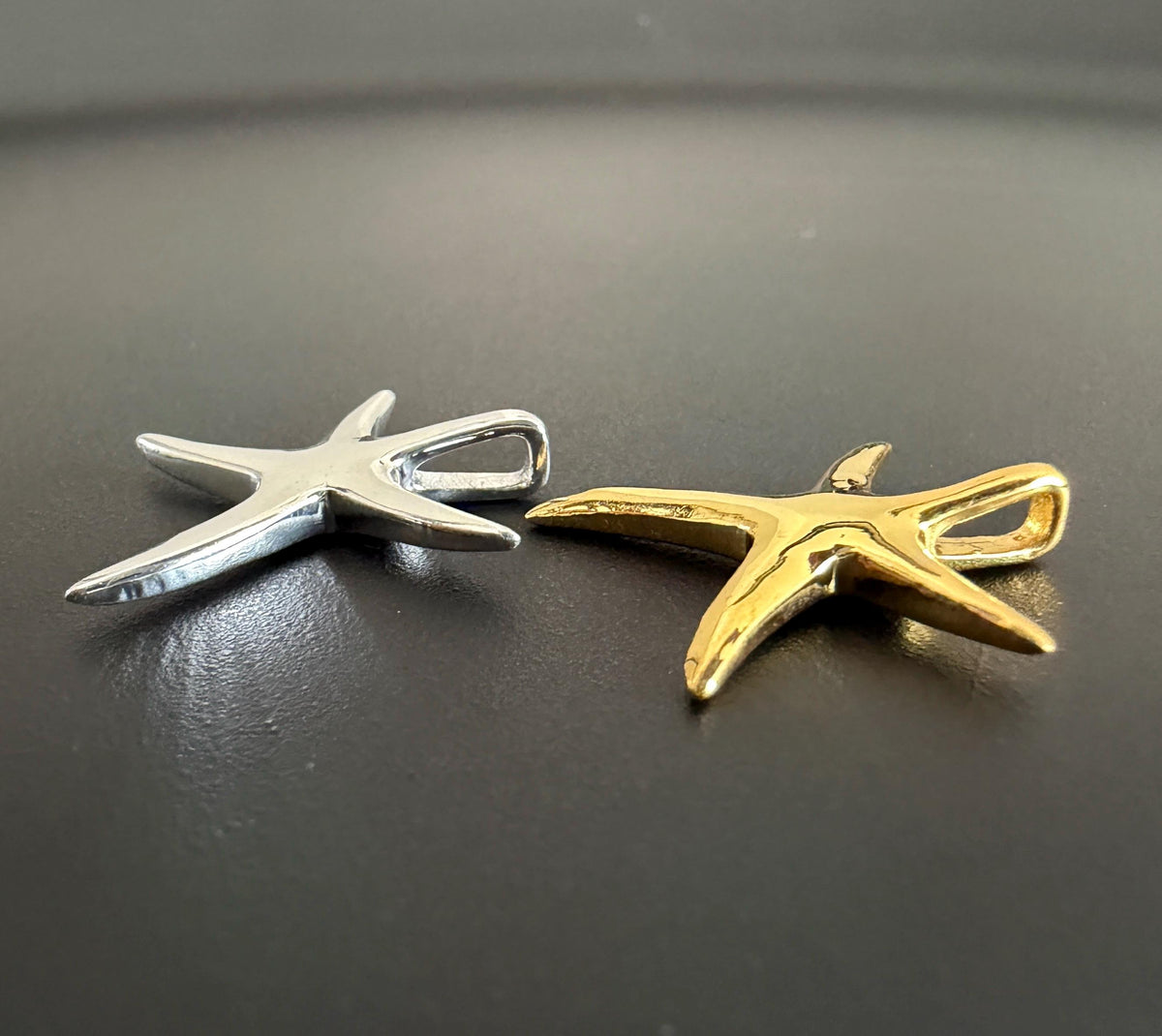 Seestern Anhänger 925-Silber oder vergoldet, 16,5 × 18,5 mm
