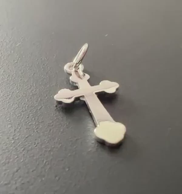 Kreuz Anhänger 925-Silber, 12 × 22 mm | T108