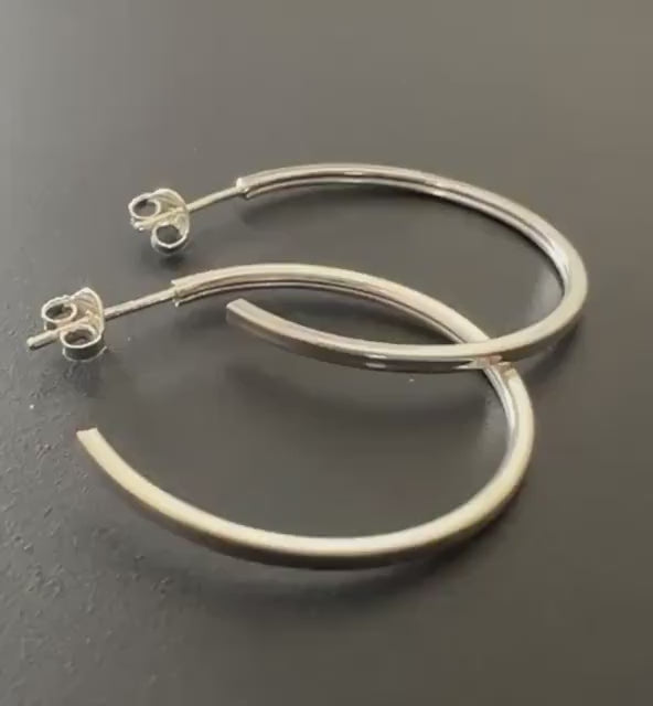 Creolen 925-Silber, offen, eckig, 30 mm | BX6