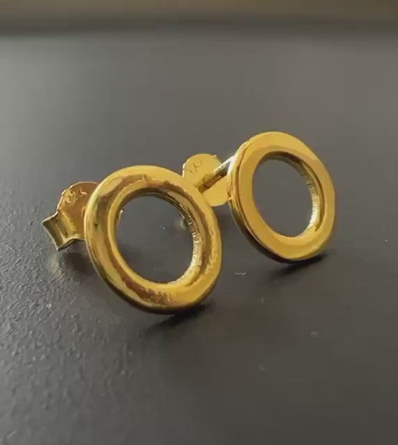 Ohrstecker Kugeln vergoldetes 925-Silber, 9 mm | T35