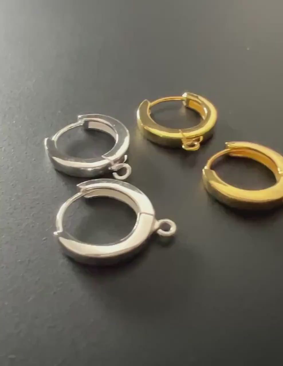 Creolen mit offener Öse 925-Silber oder vergoldet, 15 × 17 mm