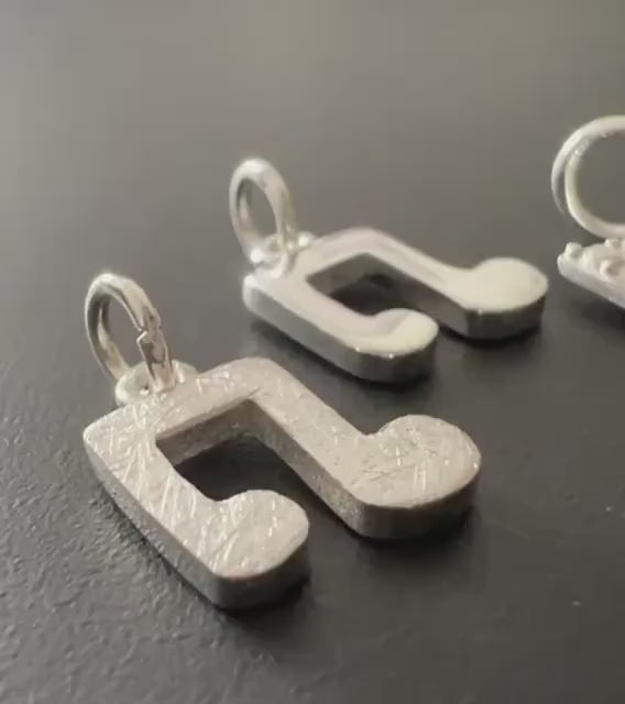 Music note pendant 925 silver, 10 mm & 18 mm, 2 variants