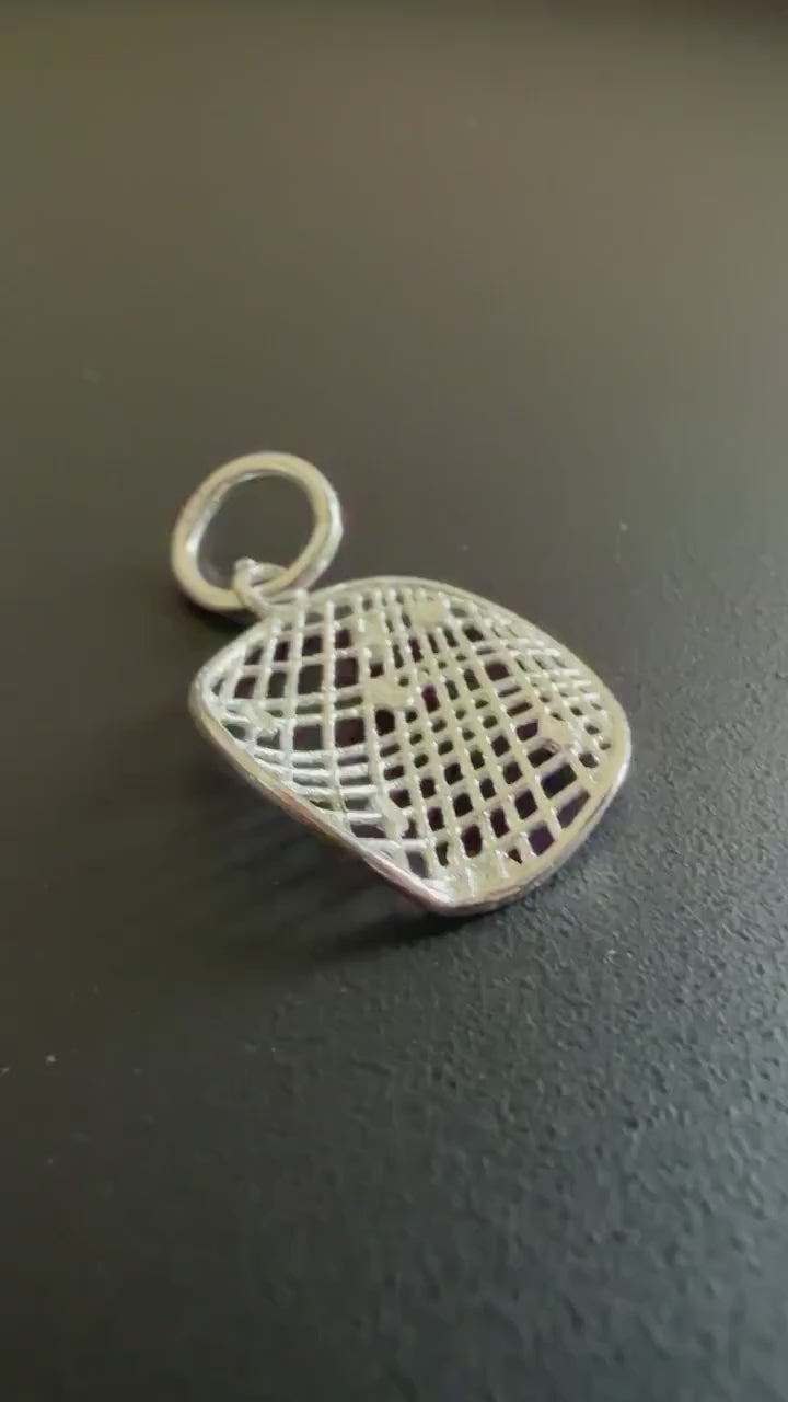Anhänger rund, Gitter, 925-Silber, 16 mm | T60