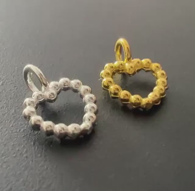 Herz Anhänger 925-Silber oder vergoldet, 10 × 10 mm